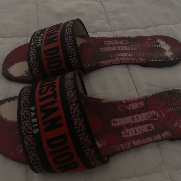 CHRISTIAN DIOR - Canvas Tie Dye Embroidered Dway Slide Sandal - Picture 3 of 3